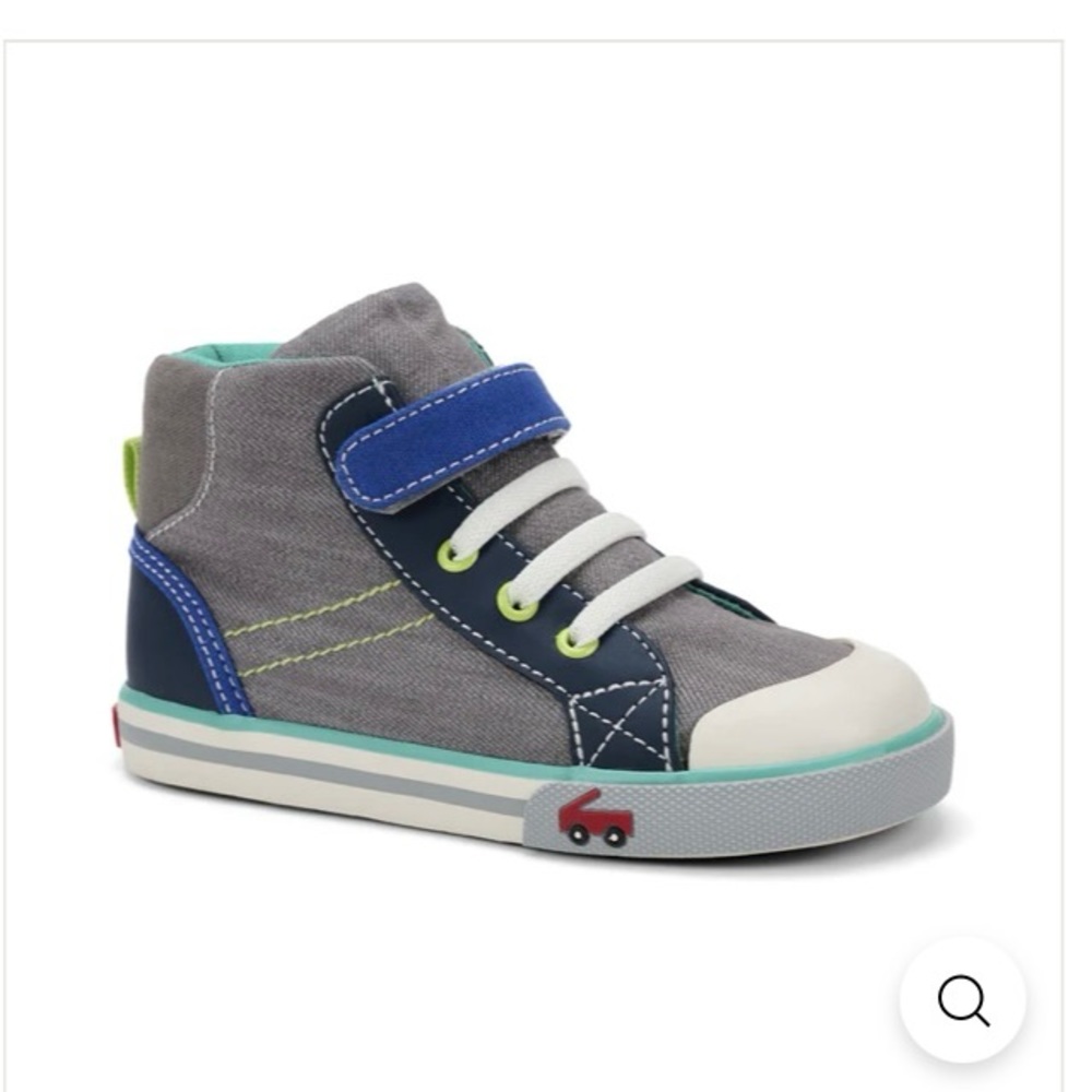 See Kai Run Dane gray denim/blue toddler shoes. Very good condition.